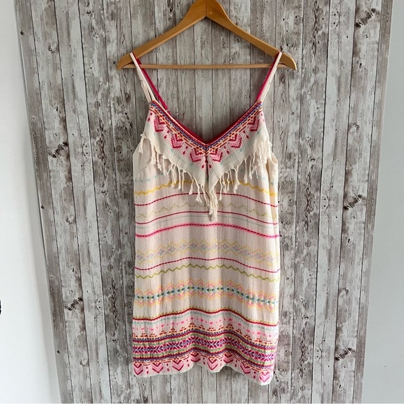 Amanda Uprichard Boho Fray Embroidered Dress Small - Picture 1 of 4